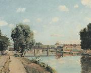Camille Pissarro The Raolway Bridge at Pontoise painting
